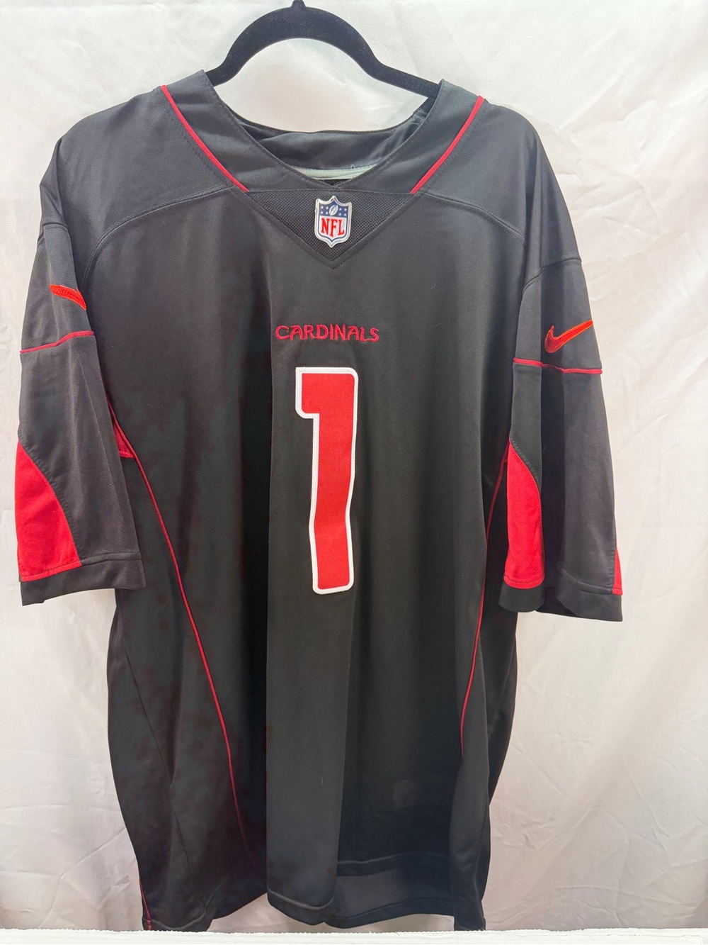 Nike Black and Red Arizona Cardinals #1 Football Jersey Kyler Murray